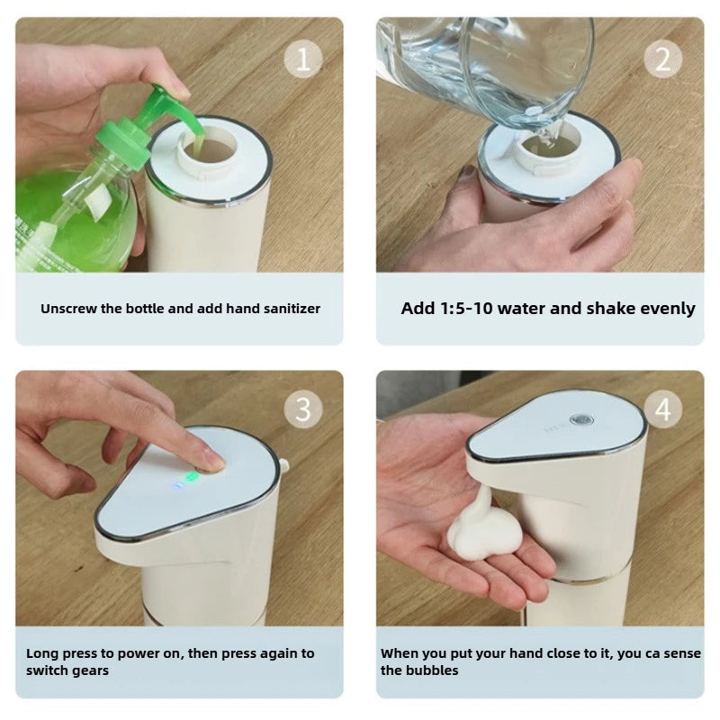 Automatic soap dispenser noncontact foam soap dispenser 380ml USB rechargeable adjustable foam suitable for kitchen and bathroom