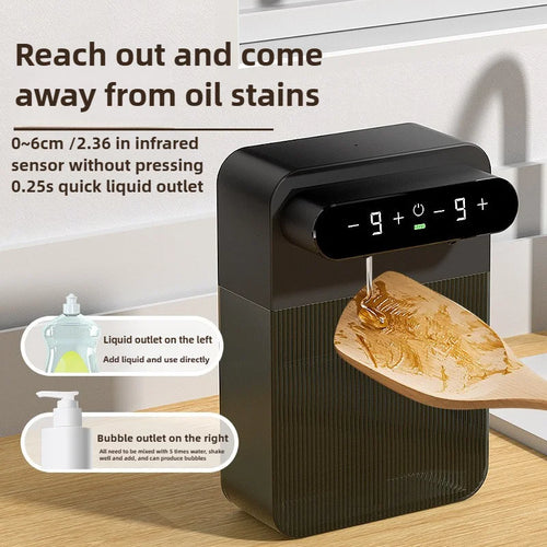 Automatic Foaming Soap Dispenser 400ml+400ml USB Rechargeable Double-headed Touchless Wall-Mountable for Multiple Scenarios