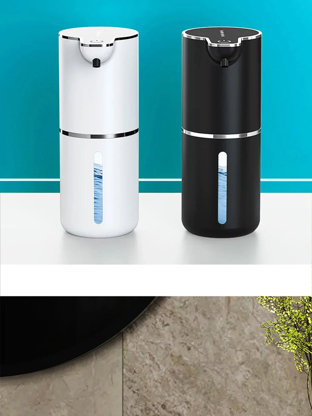 Automatic soap dispenser noncontact foam soap dispenser 380ml USB rechargeable adjustable foam suitable for kitchen and bathroom