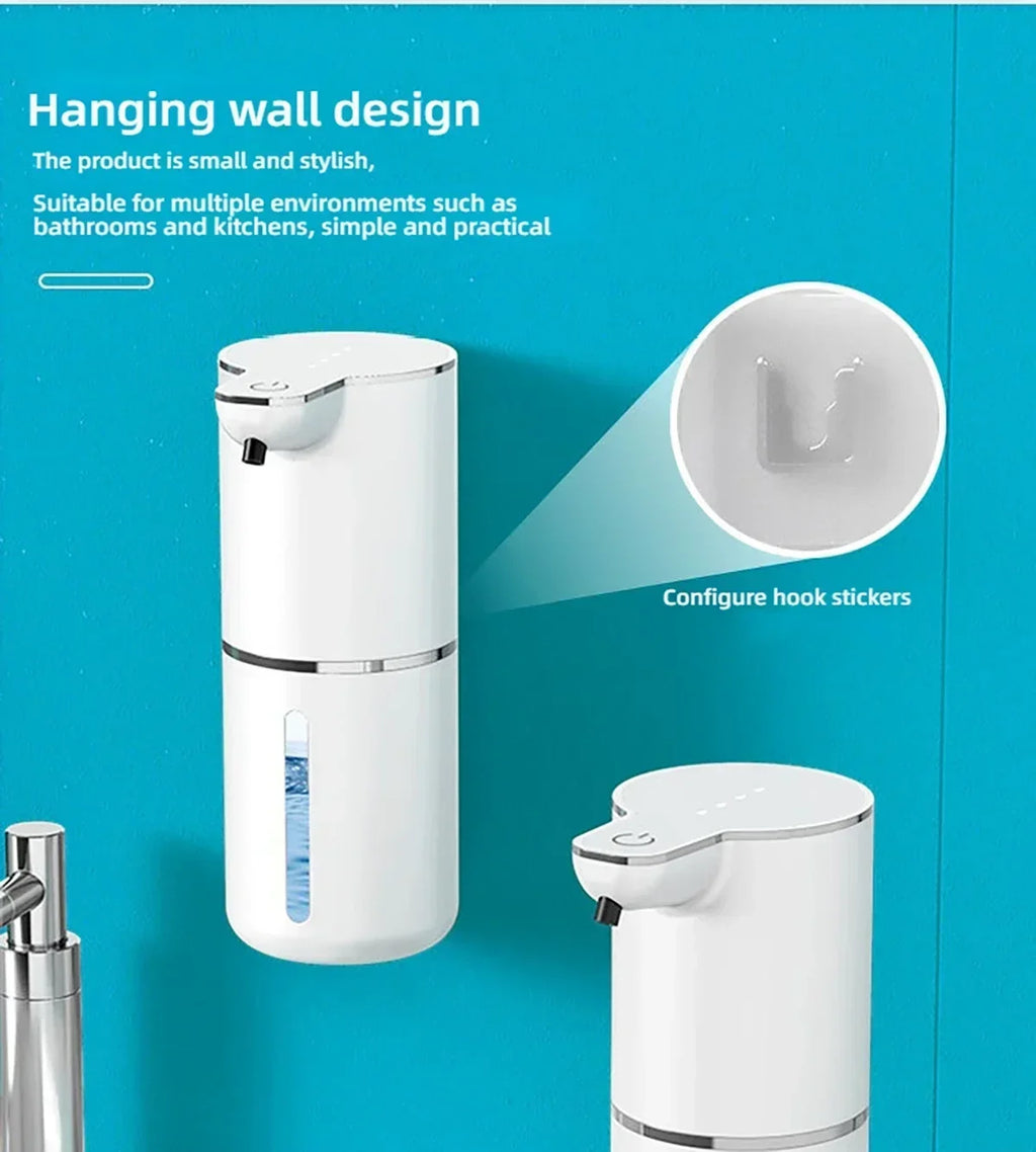 Automatic soap dispenser noncontact foam soap dispenser 380ml USB rechargeable adjustable foam suitable for kitchen and bathroom